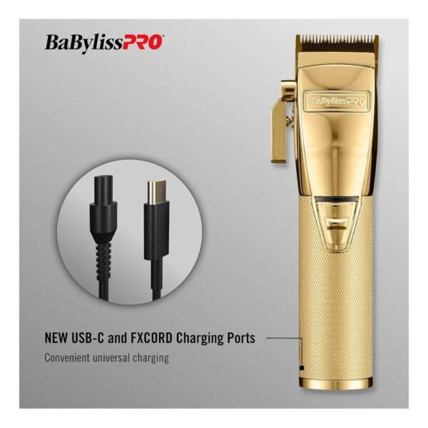 BaByliss PRO FX870NG GoldFX Cordless Hair Clipper USB-C charging - Image 4
