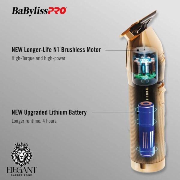 BaBylissPRO GOLDFX+ All-Metal Lithium Outlining Trimmer | FX787NG - Image 3