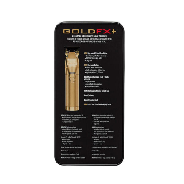 BaBylissPRO GOLDFX+ All-Metal Lithium Outlining Trimmer | FX787NG - Image 4