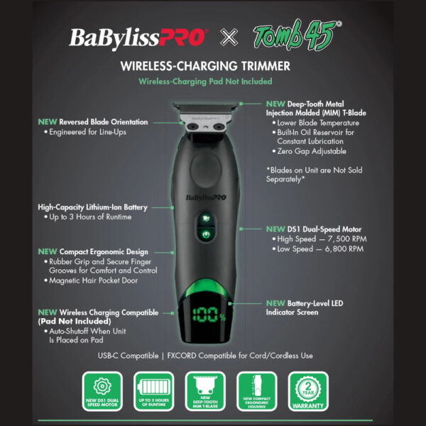 Babyliss Fx Tomb45 Trimmer with Wireless Charging - Image 2