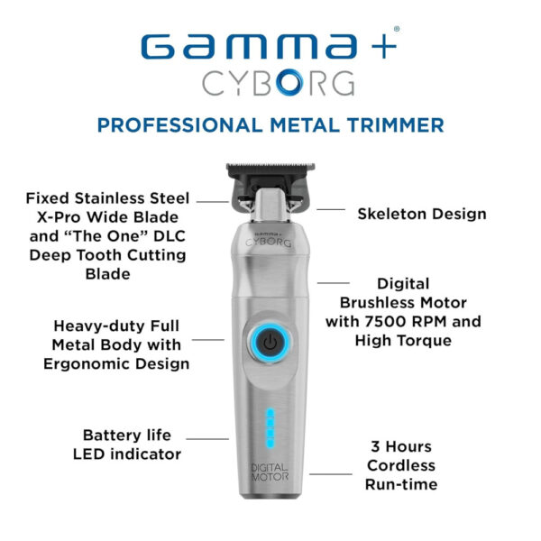 Gamma+ CYBORG Metal Trimmer with Digital Brushless Motor - Image 3