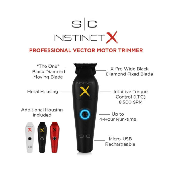 STYLECRAFT Instinct X Metal Trimmer Cordless Hair Trimmer with IN2 Vector Motor - Image 2