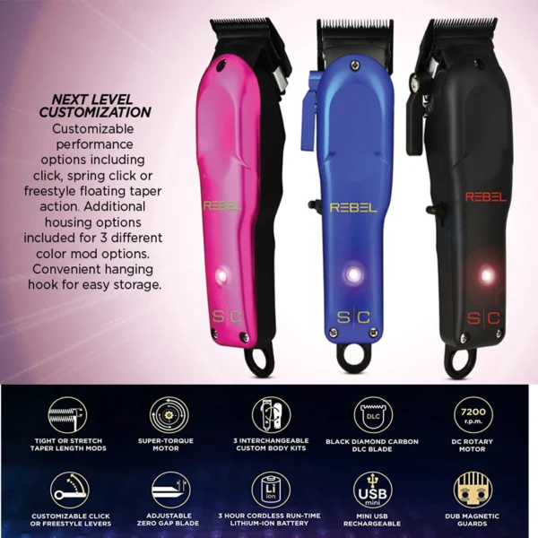 Stylecraft Rebel Professional Super-Torque Cordless Hair Clipper - Image 4