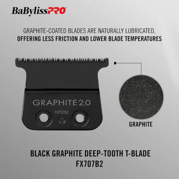 BaByliss PRO Black Graphite Skeleton T-Blade FX707B2 Deep Tooth - Image 2