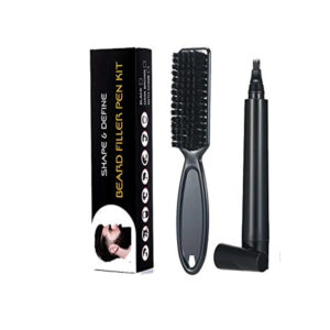 Black Beard Pencil Filler Kit For Men Beard Filling Pen Set With Brush