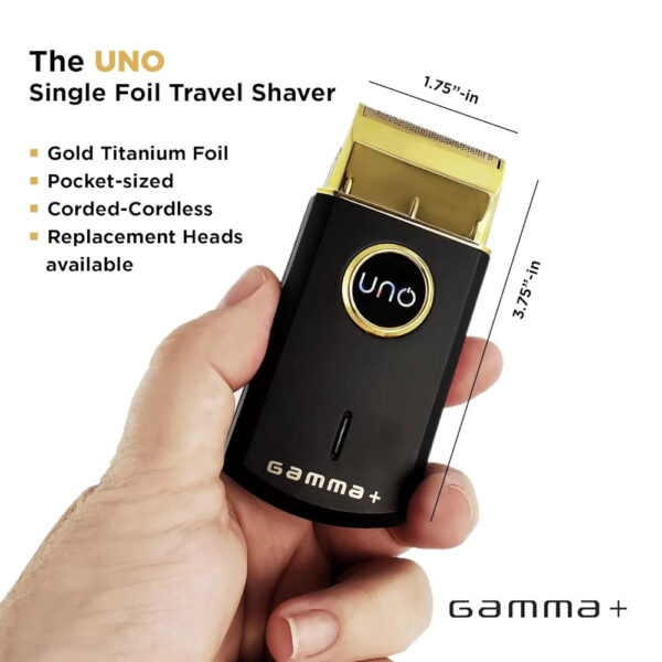 GAMMA+ UNO GPUNOSFS Professional Lithium-Ion Single Foil Shaver Black - Image 2