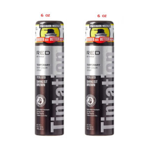 Kiss Spray Tintation Temporary Hair Color Spray Hair Dye Large Size 6 oz (Darkest Brown)- 2 pcs