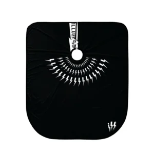 Illuzien Black Bolt PRO Barber Cape, Hair Cut Drape, Water-Resistant Barber Accessories, Professional Cape