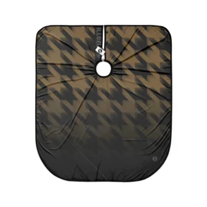 Illuzien Dark Olive Hounds Tooth  PRO Barber Cape, Hair Cut Drape, Water-Resistant Barber Accessories, Professional Cape
