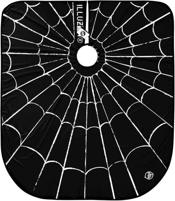 Illuzien Spider Web PRO Barber Cape, Hair Cut Cape, Water-Resistant Barber Accessories, Professional Cape