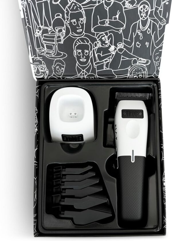 TPOB Play Barber Hair Clippers for Men 7500 RPM with Rubber Grips (White) - Image 5