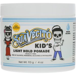 Suavecito Kid's Pomade Calming Chamomile Scent Light Hold 4 oz. - Water Based Flake Free Hair Gel - Dermatologist-Tested, Hypoallergenic Formula - Free of Sulfates, Parabens, and Phthalates