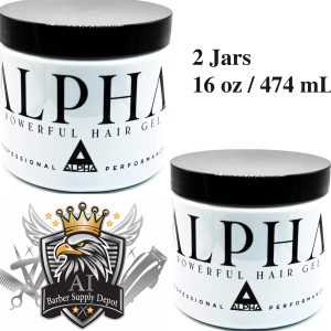 ALPHA Gel White jar Frizz Control, High Gloss, Shape & Hold 16oz X 2 Jar